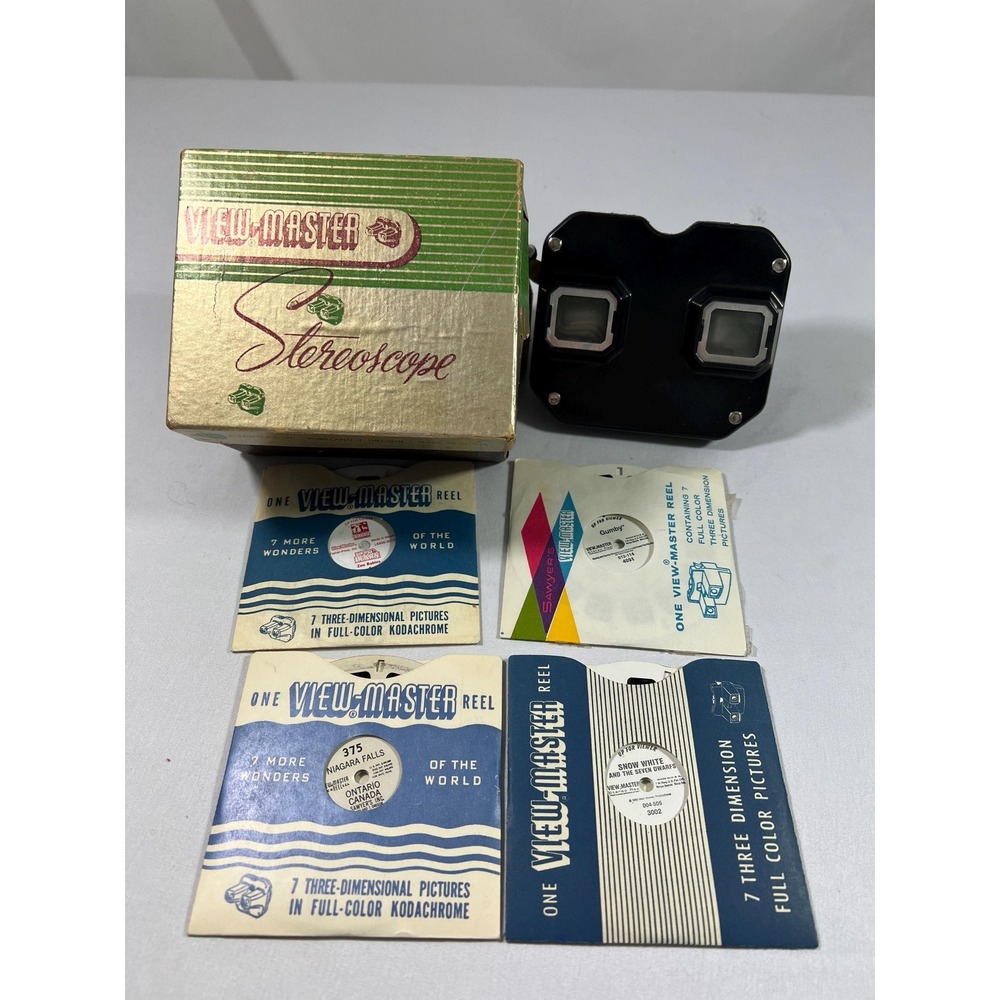 Vintage Sawyer's View-Master Model C Stereoscope Original Box Reel Sets